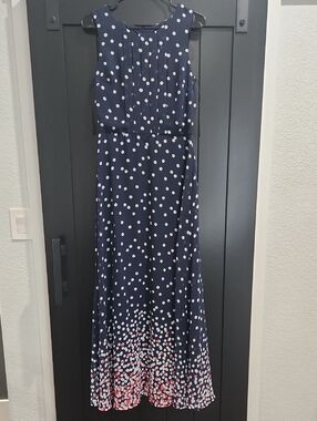 R&K Navy Dress with White Polka Dots